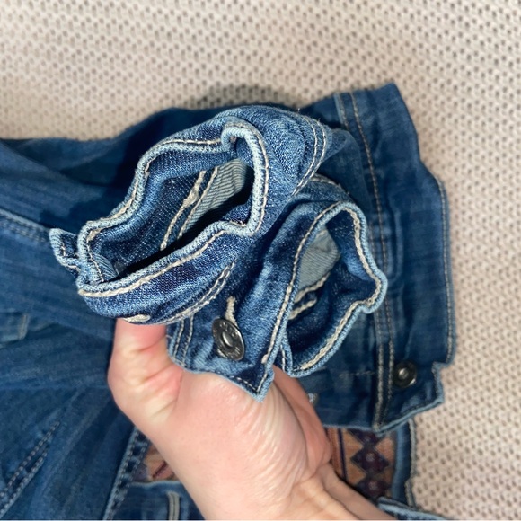 Warehouse One Jean Jacket Western Aztec Embroidered Back Design - Picture 5 of 8